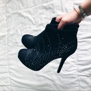 Sparkly Black Stiletto Booties